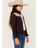 Image #2 - Shyanne Girls' Southwestern Print Softshell Jacket , Chocolate, hi-res