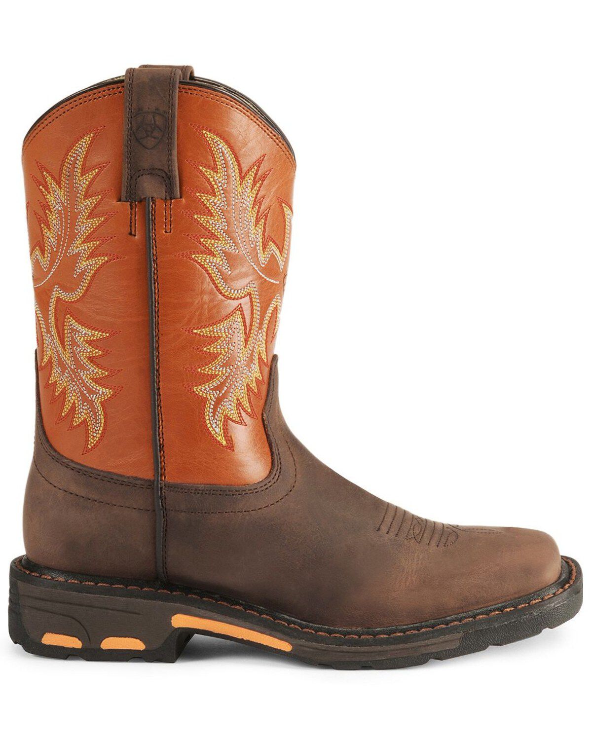 Image #2 - Ariat Boys' Earth WorkHog&reg; Western Boots - Broad Square Toe, Earth, hi-res