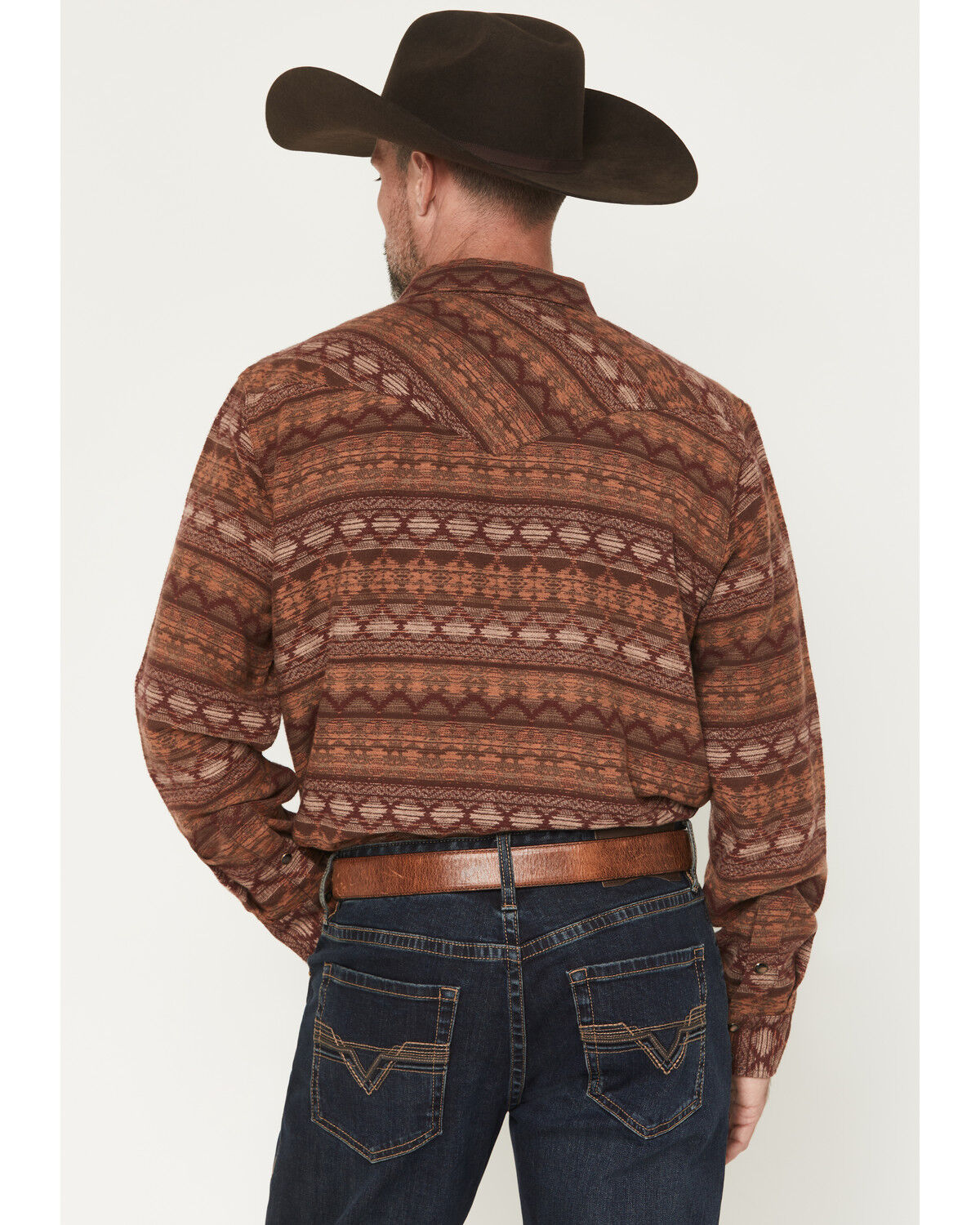 Image #4 - Cody James Men's Red Label Southwestern Print Long Sleeve Snap Flannel Shirt, Red, hi-res