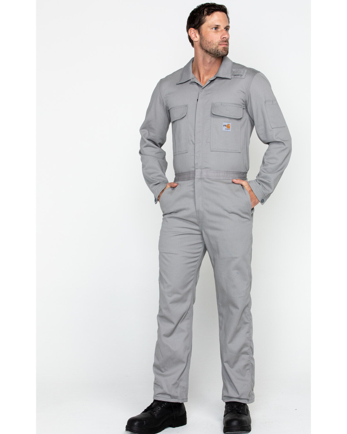 Carhartt Men's FR Classic Twill Coveralls, Grey, hi-res