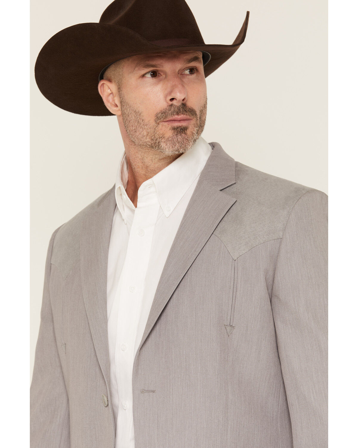 Image #2 - Cody James Men's The Big Spring Faux Suede Button-Down Sportcoat, Light Grey, hi-res