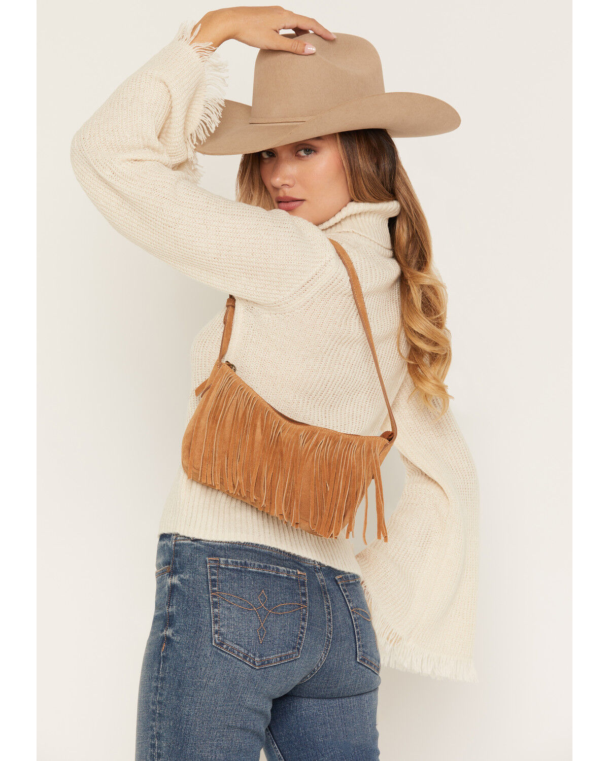 Image #1 - Shyanne Women's Maren Suede Fringe Shoulder Bag, Brown, hi-res