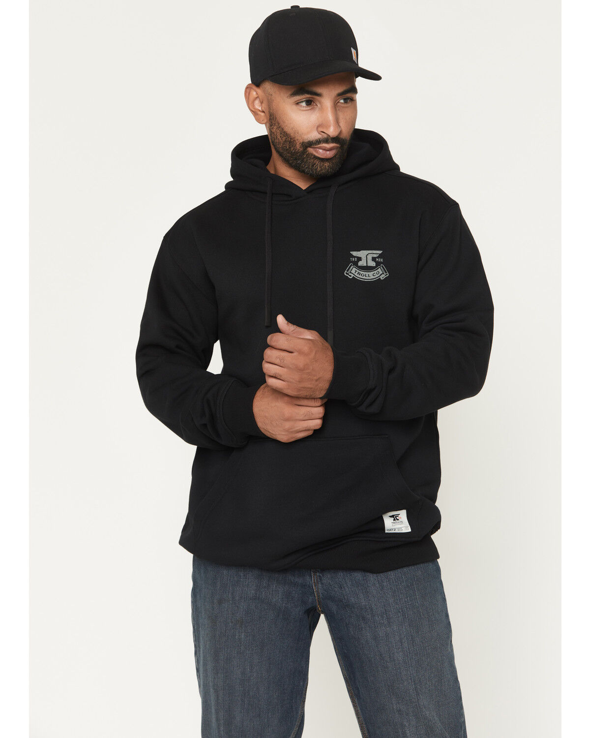 Image #2 - Troll Co Men's FR Haggler Graphic Hooded Sweatshirt - Big, Black, hi-res