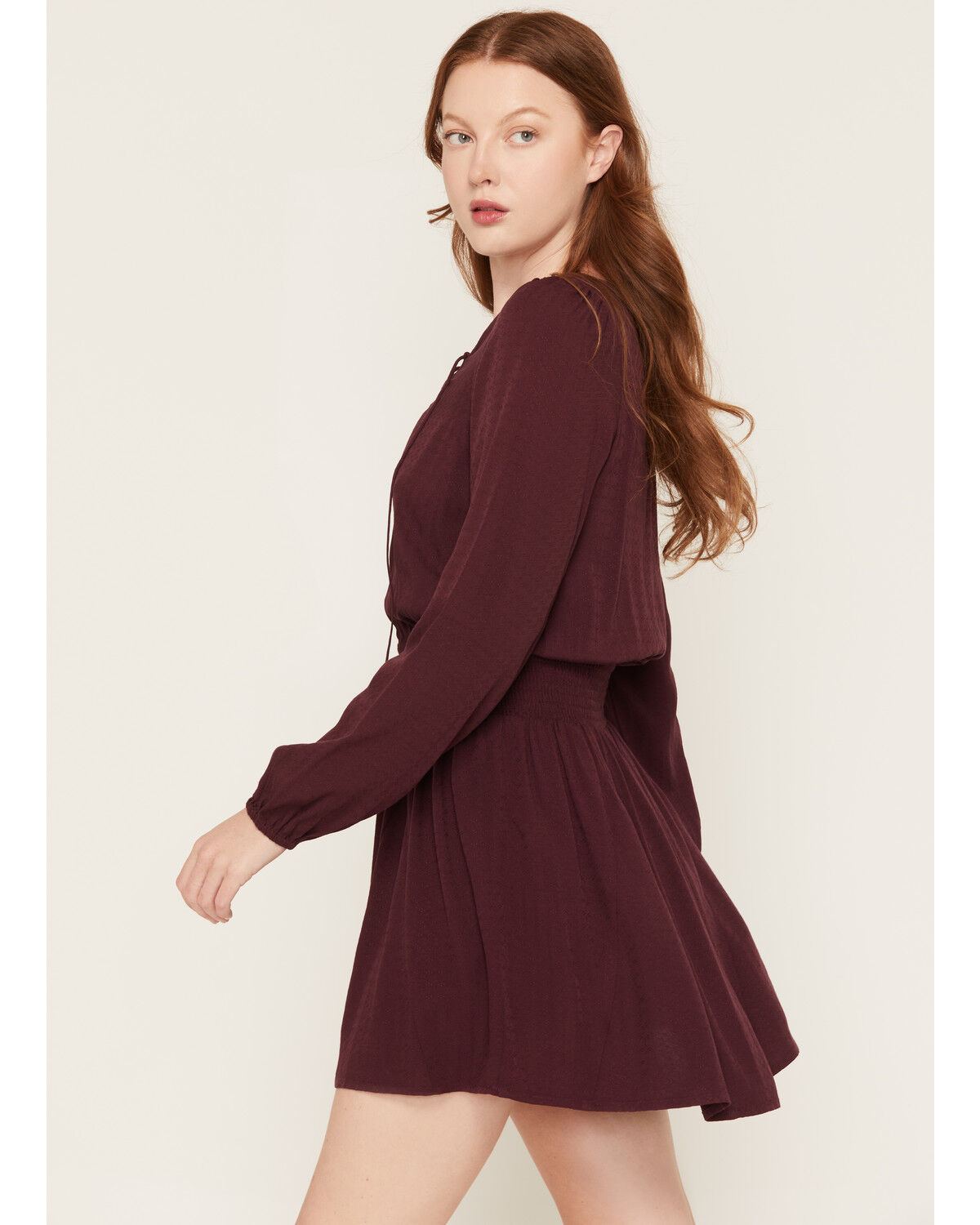 Image #2 - Idyllwind Women's Aimee Lace-Up Mini Dress, Wine, hi-res