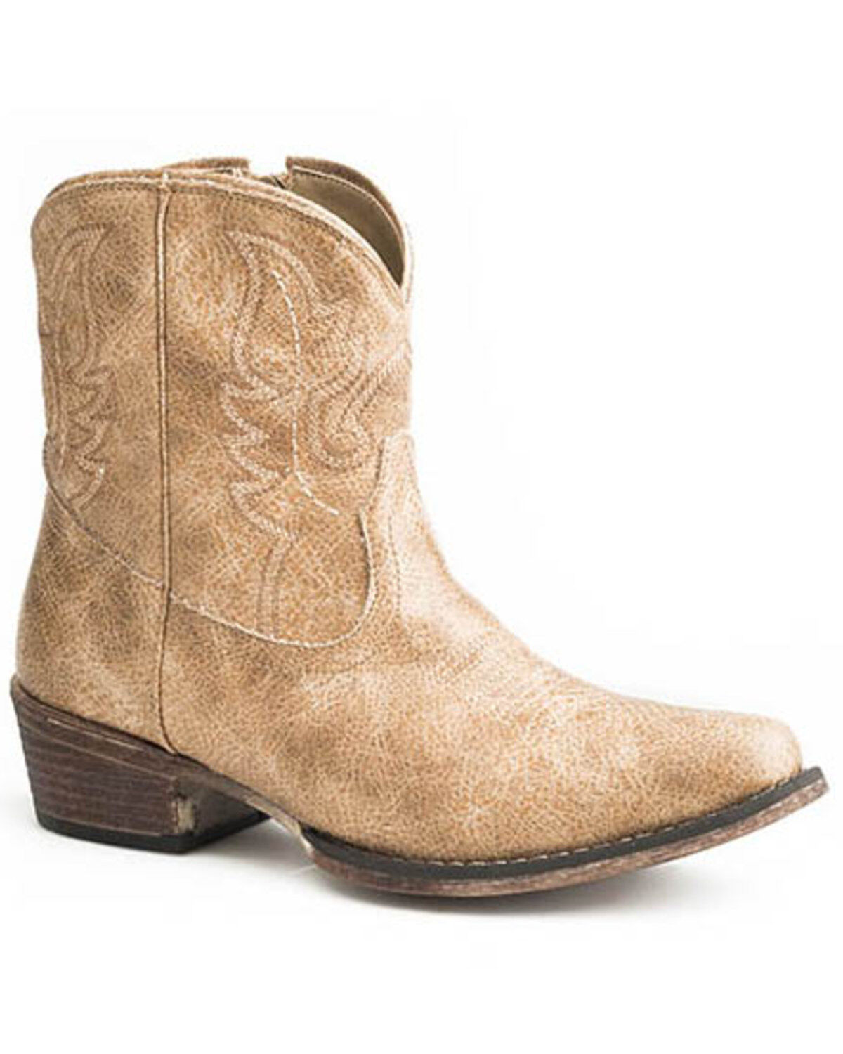 Roper Women's Vintage Western Booties - Snip Toe, Tan, hi-res