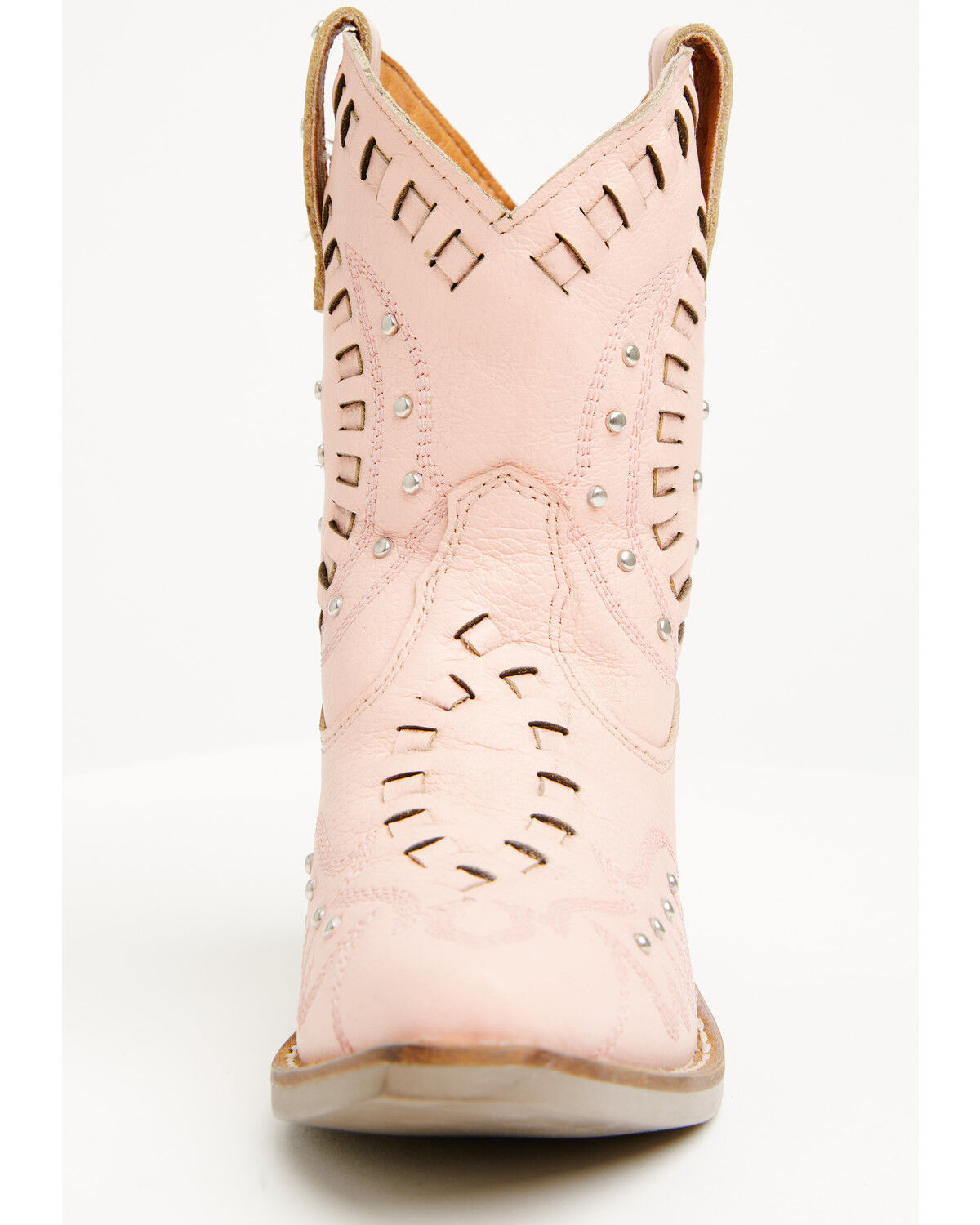 Image #4 - Dingo Girls' Lace Precious Studded Western Boots - Snip Toe, Pink, hi-res
