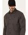 Image #2 - Lucky Brand Workwear Men's Solid Slub Canvas Long Sleeve Button-Down Work Shirt, Grey, hi-res