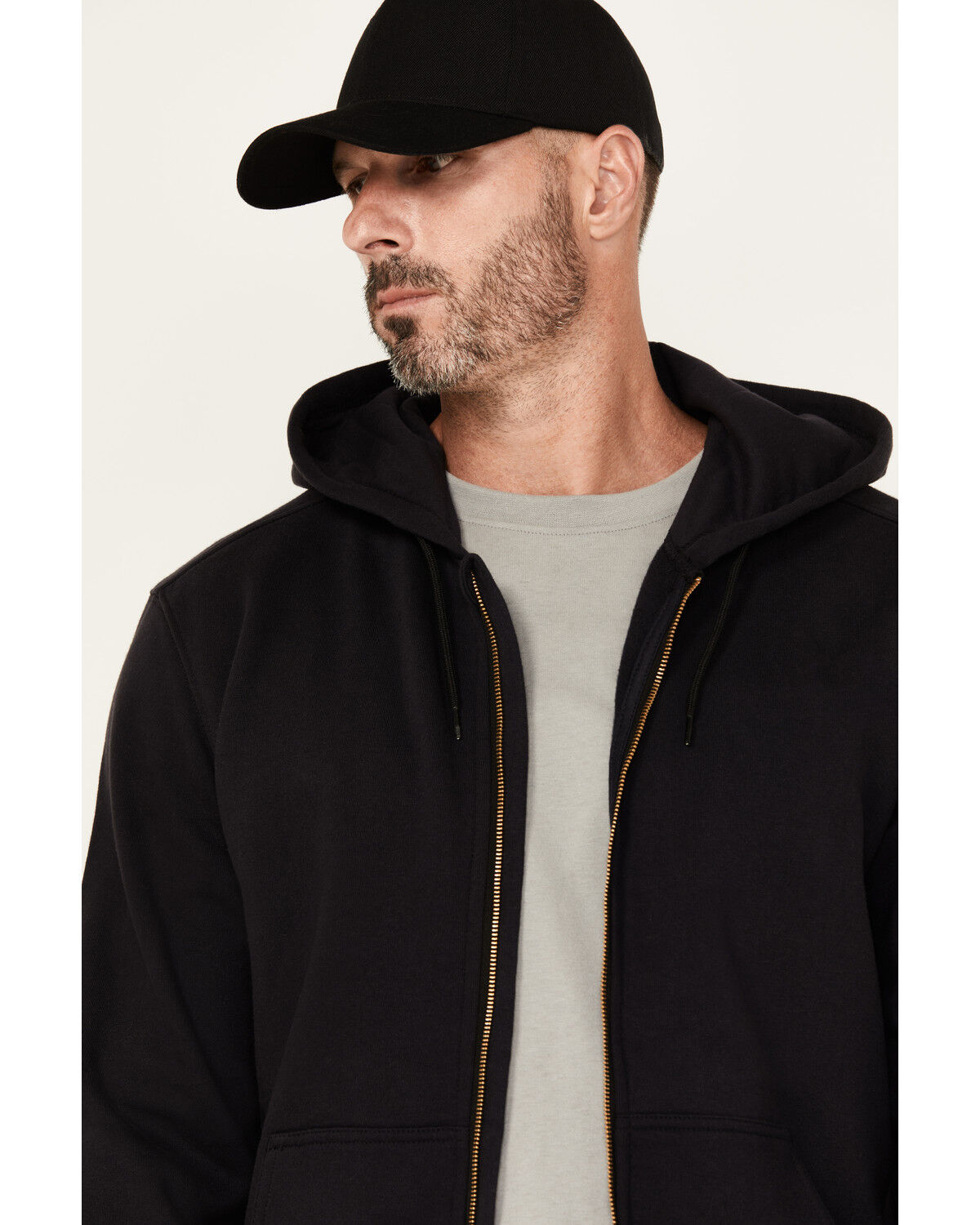 Image #2 - Hawx Men's FR Fleece Hooded Jacket, Black, hi-res