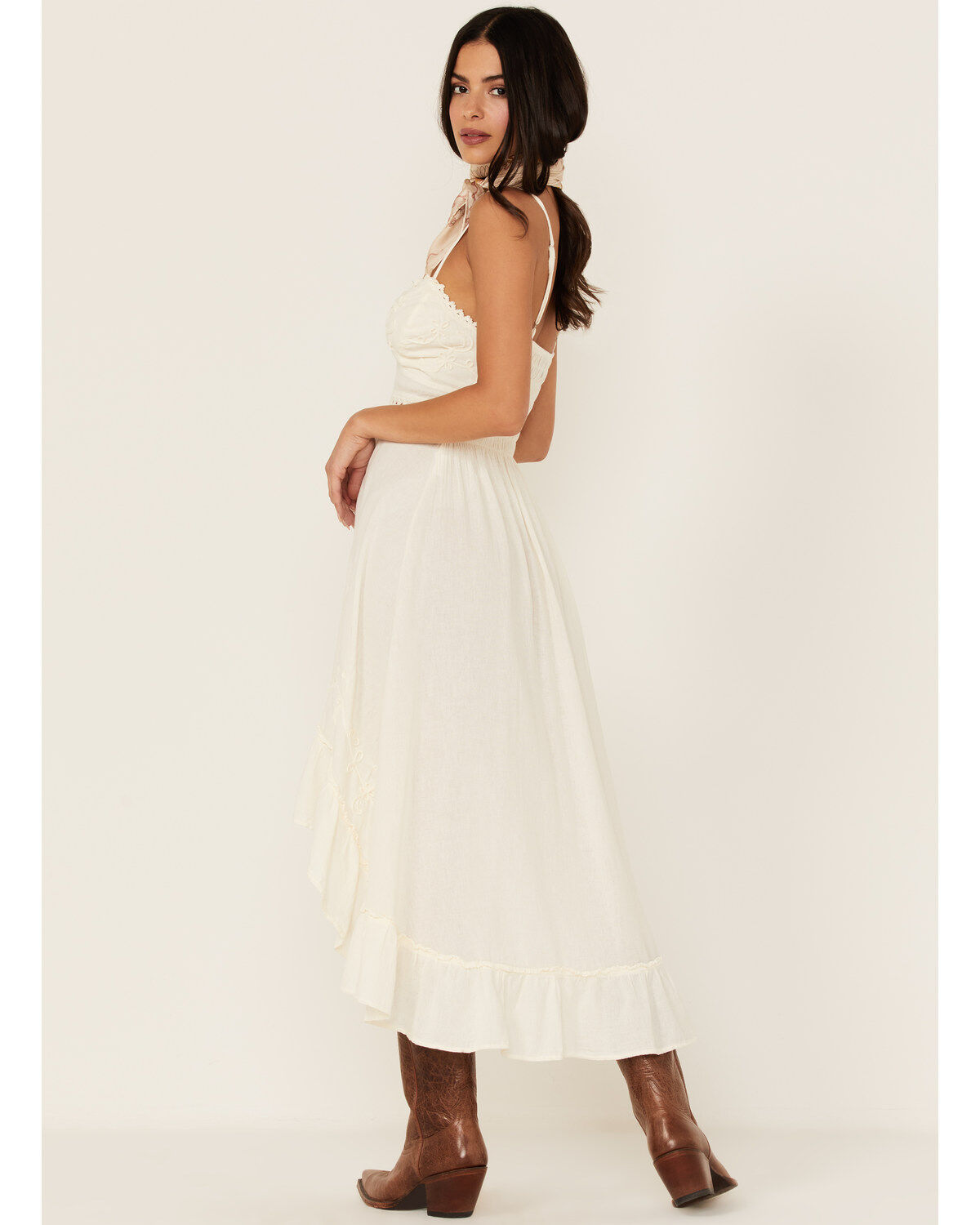 Image #4 - Scully Women's Embroidered Ruffled Hi-Lo Dress, Cream, hi-res