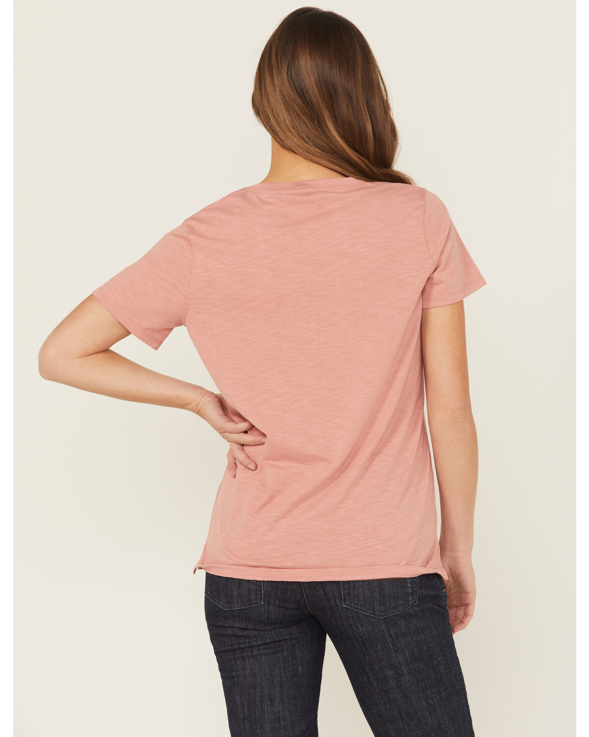 Image #4 - Carhartt Women's TENCEL&trade; Fiber Series Relaxed Fit Short Sleeve V-Neck Shirt, Rose, hi-res