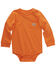 Image #1 - Carhartt Infant Boys' Long Sleeve Pocket Onesie , Orange, hi-res