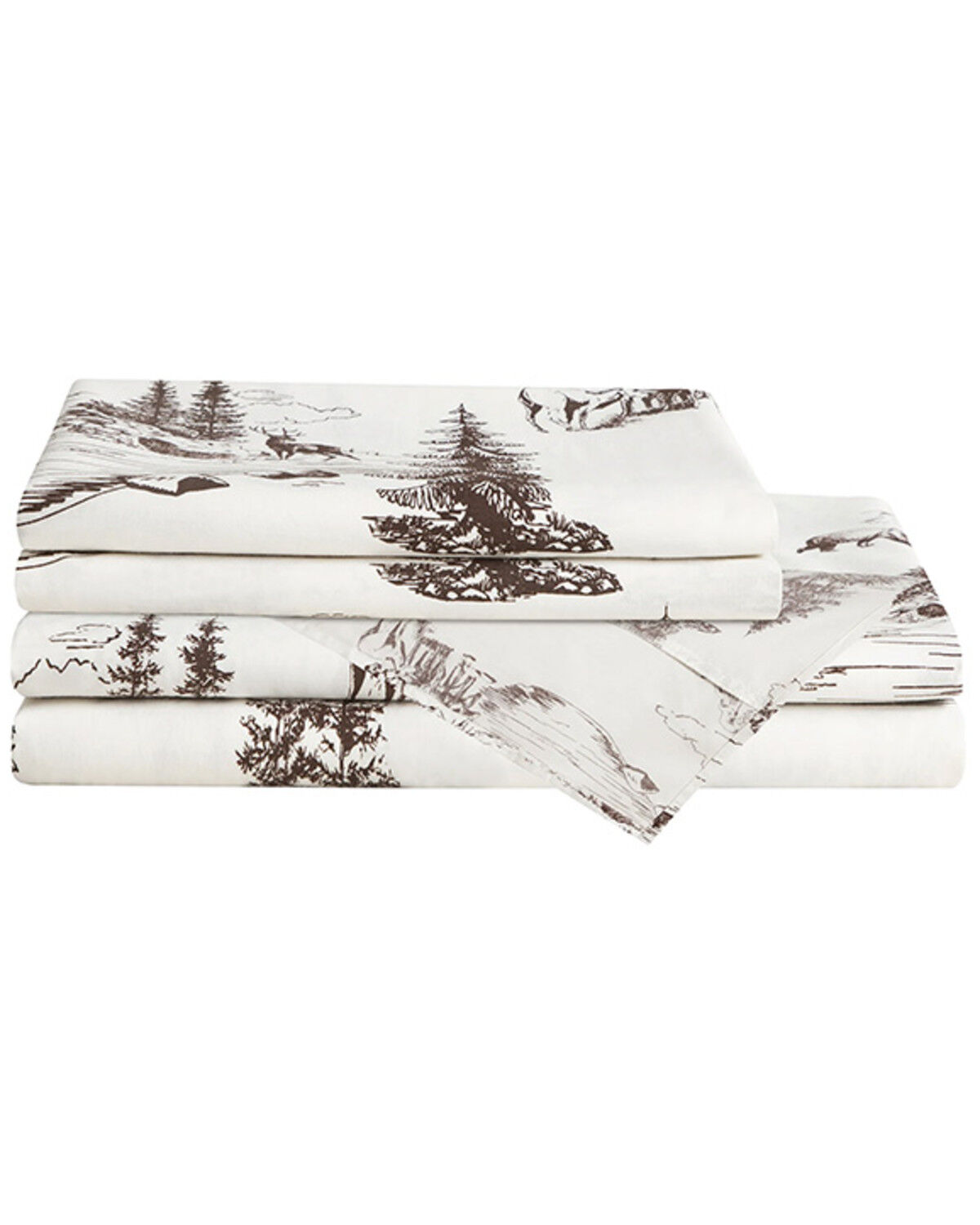 Image #2 - HiEnd Accents 200TC Cotton White Pine 4 Piece Sheet Set - King Size, White, hi-res