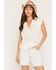 Image #1 - Lovestitch Women's Solid Pleated Lace Short Sleeve Shirt, White, hi-res