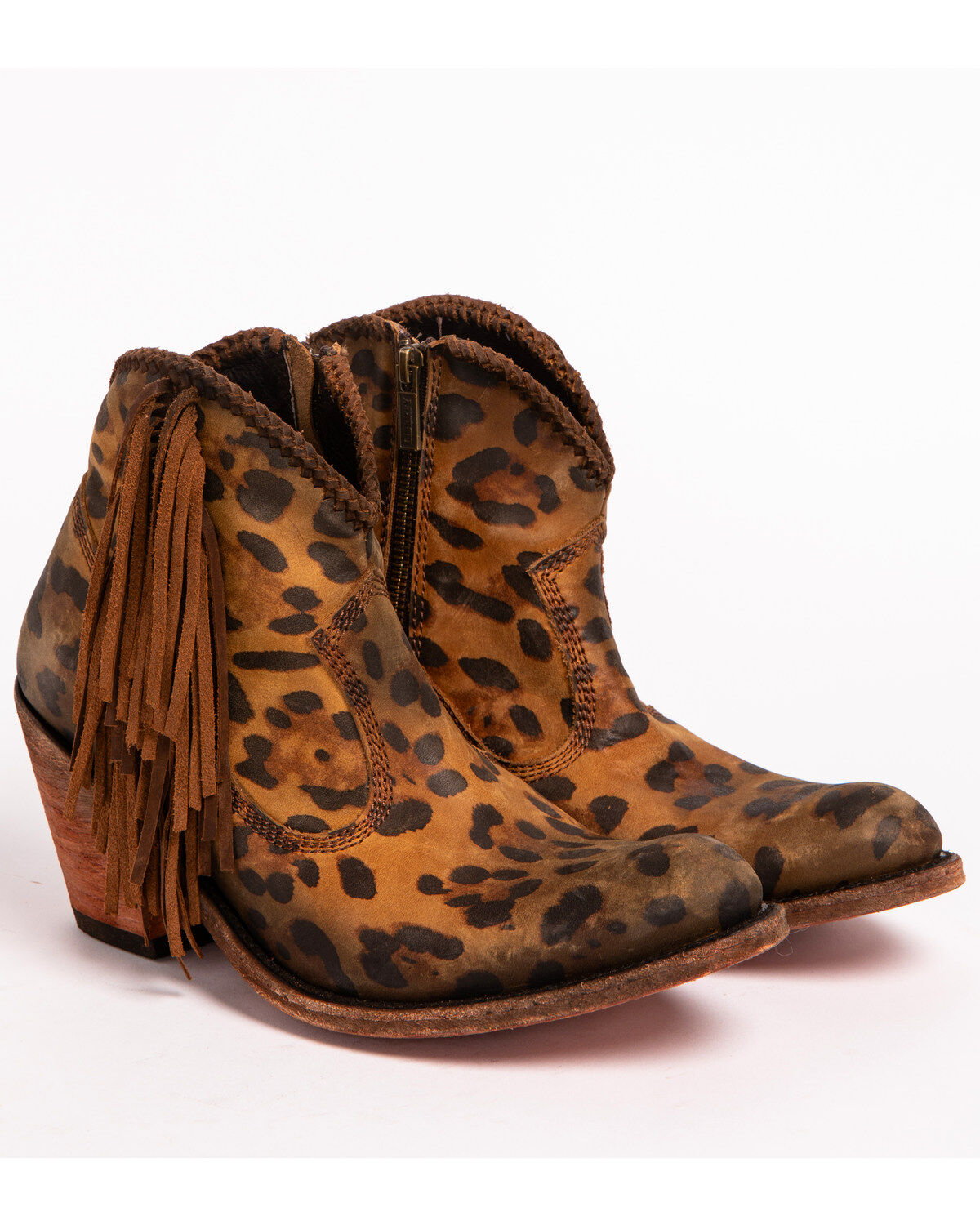 Image #5 - Liberty Black Women's Chita Miel Fringe Booties - Round Toe, Cheetah, hi-res
