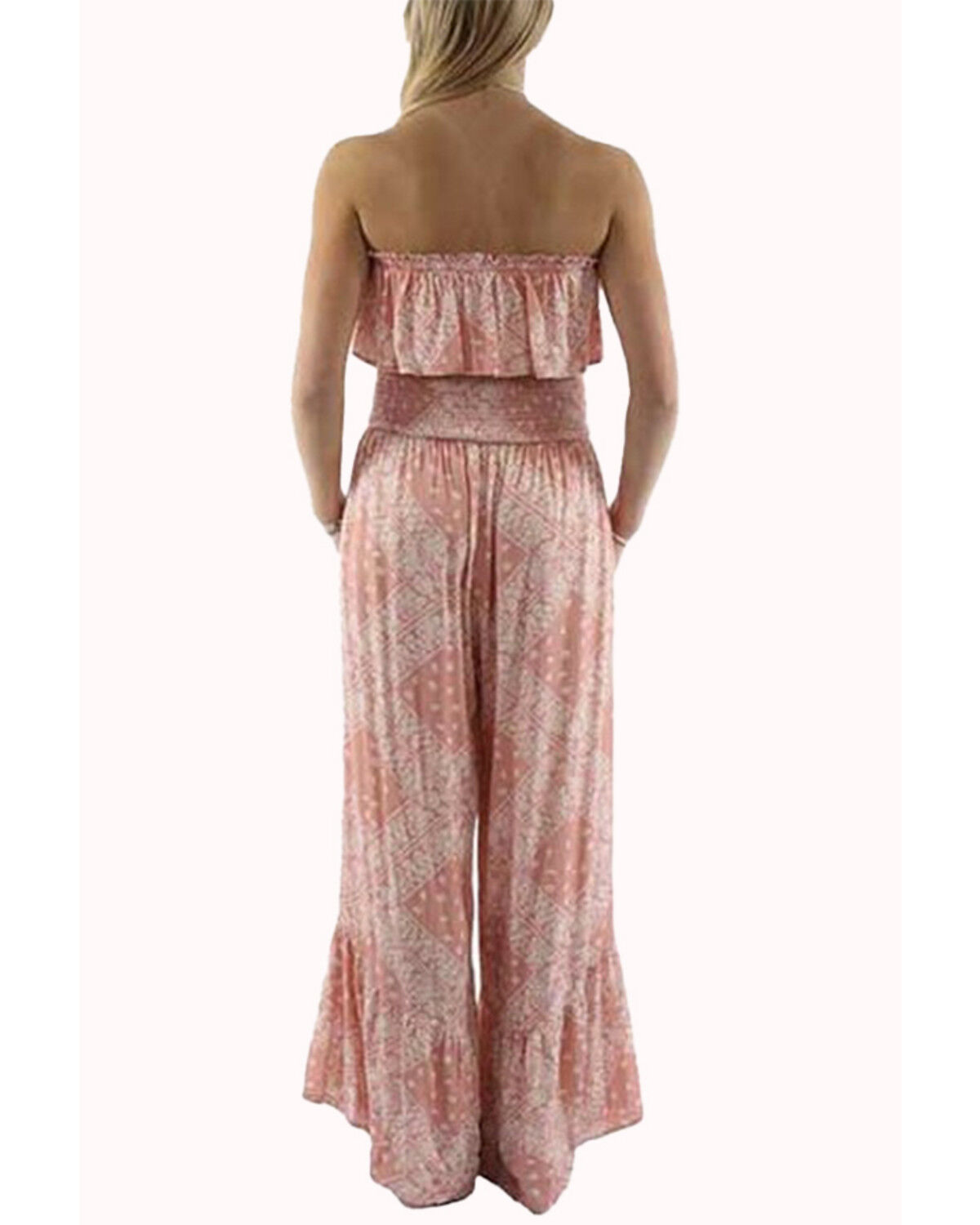 Image #2 - Scully Women's Bandana Print Off The Shoulder Jumpsuit, Dark Pink, hi-res