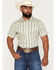 Image #1 - Sendero Provisions Men's Wyatt Horseshoe Stripe Print Short Sleeve Snap Western Shirt, Oatmeal, hi-res