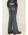 Image #2 - Grace in LA Girls' Medium Wash Geo Pocket Bootcut Stretch Denim Jeans, Medium Wash, hi-res