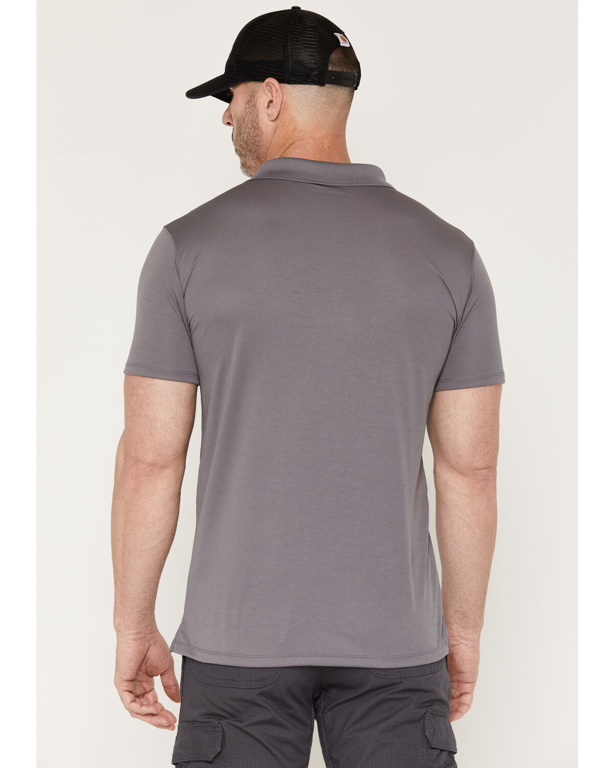 Image #4 - Carhartt Men's Force Sun Defender&trade; Relaxed Logo Short Sleeve Polo Shirt, Steel, hi-res