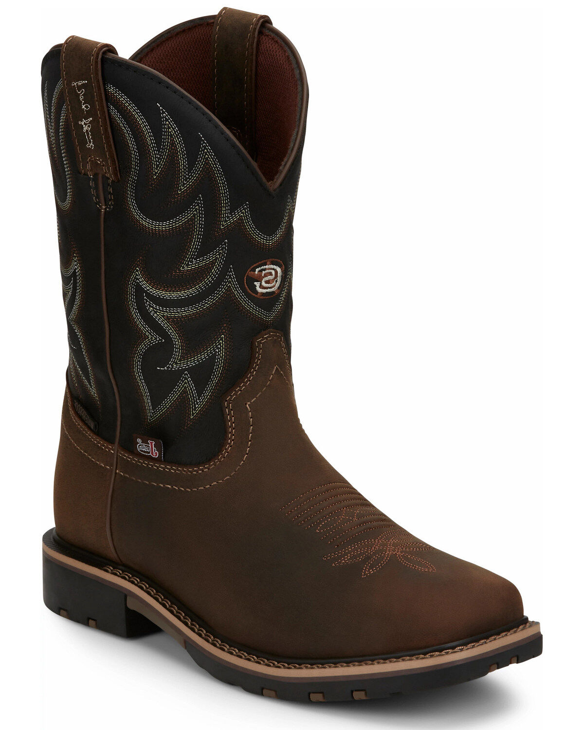 Image #1 - Justin Men's Fireman Black Performance Western Boots - Square Toe, Tan, hi-res