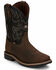 Image #1 - Justin Men's Fireman Black Western Boots - Square Toe, Tan, hi-res