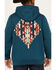 Image #4 - RANK 45&reg; Men's Lasso Southwestern Print Graphic Hooded Sweatshirt, Dark Teal, hi-res