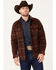 Image #1 - Cinch Men's Polar Fleece Striped Long Sleeve Flannel Jacket, Dark Red, hi-res