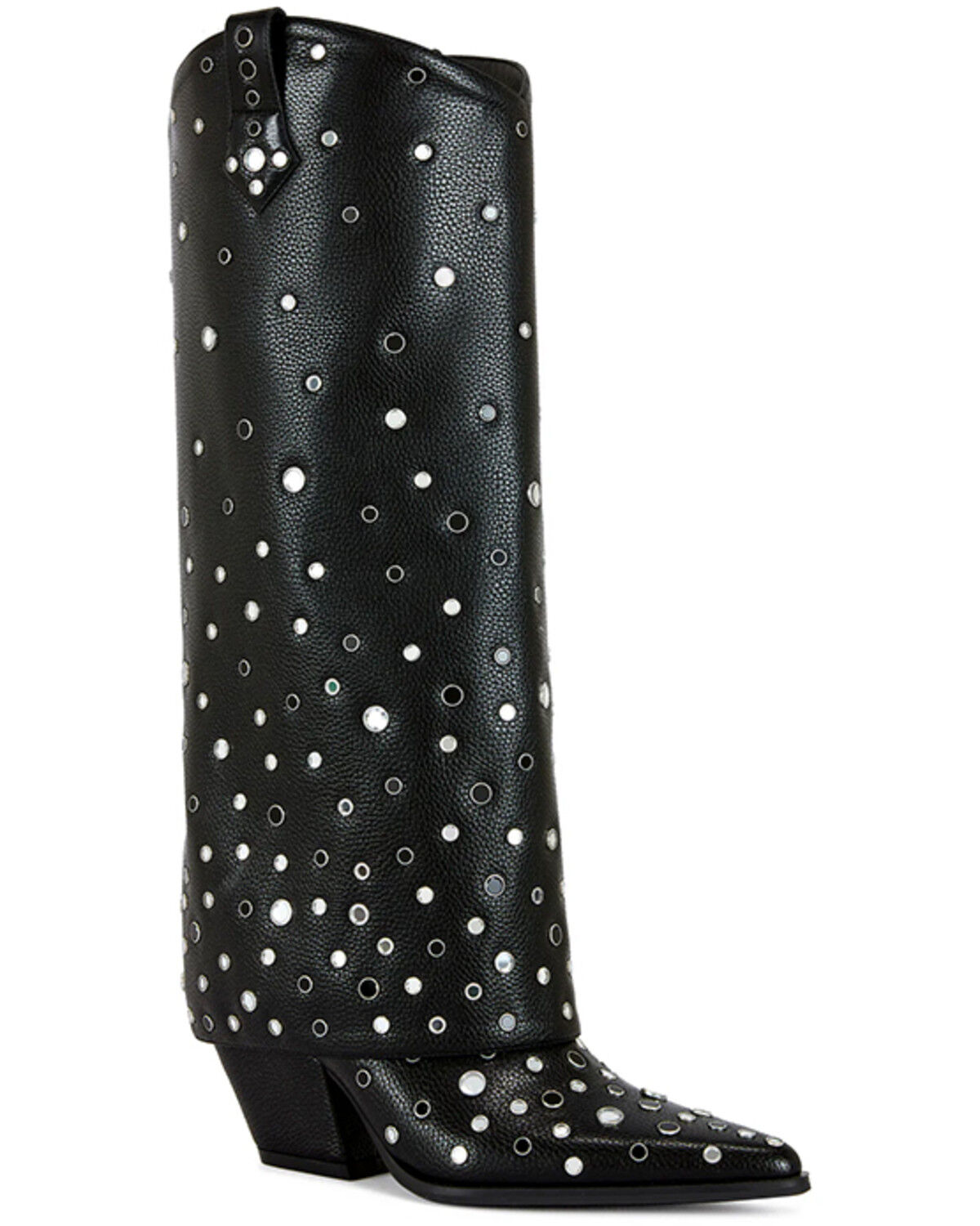Image #1 - Azalea Wang Women's Madlock Embellished Tall Western Boots - Round Toe, Black, hi-res