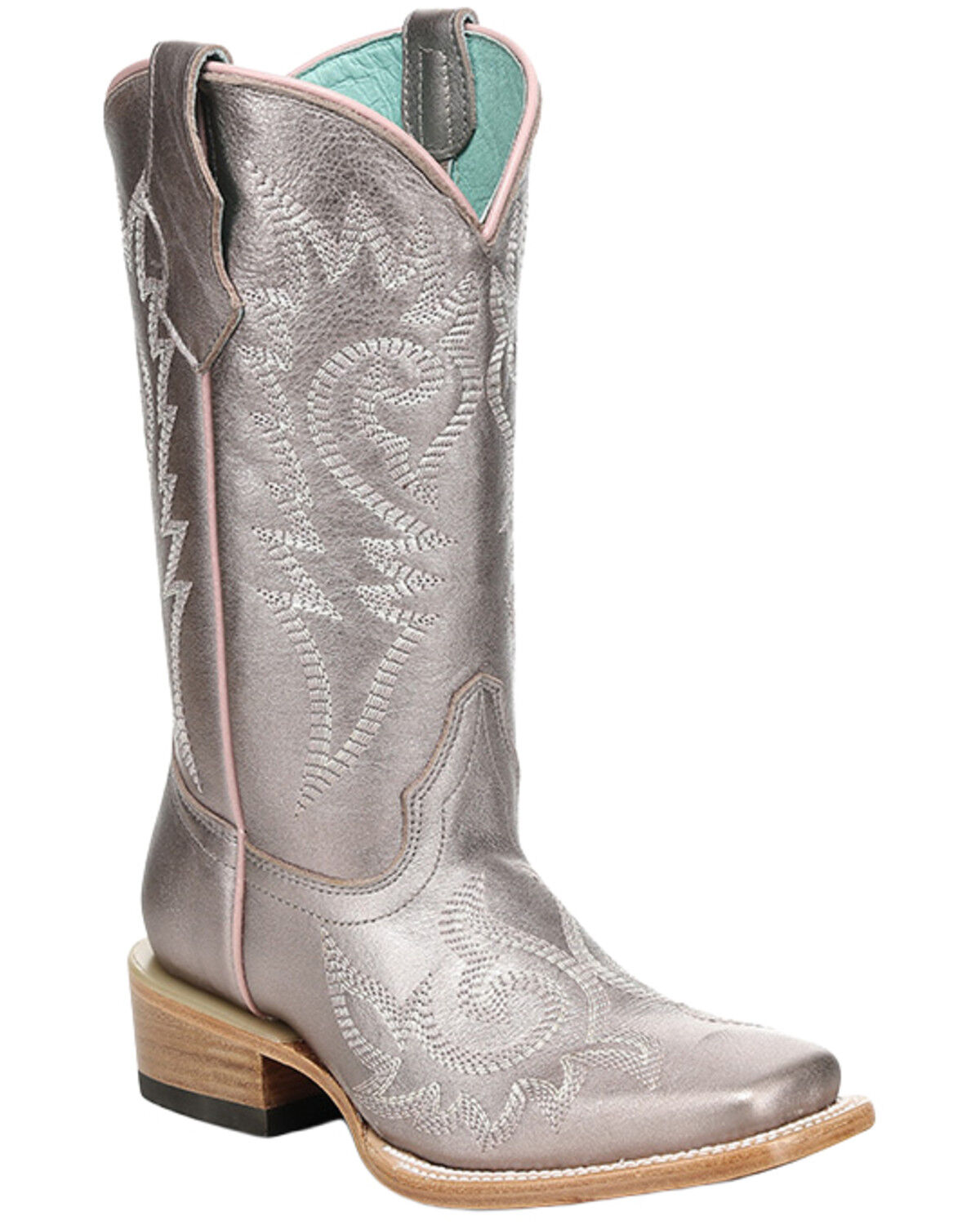 Image #1 - Corral Girls' Metallic Western Boots - Square Toe, Lilac, hi-res
