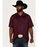 Image #1 - RANK 45&reg; Men's Gazer Textured Solid Short Sleeve Polo Shirt, Purple, hi-res