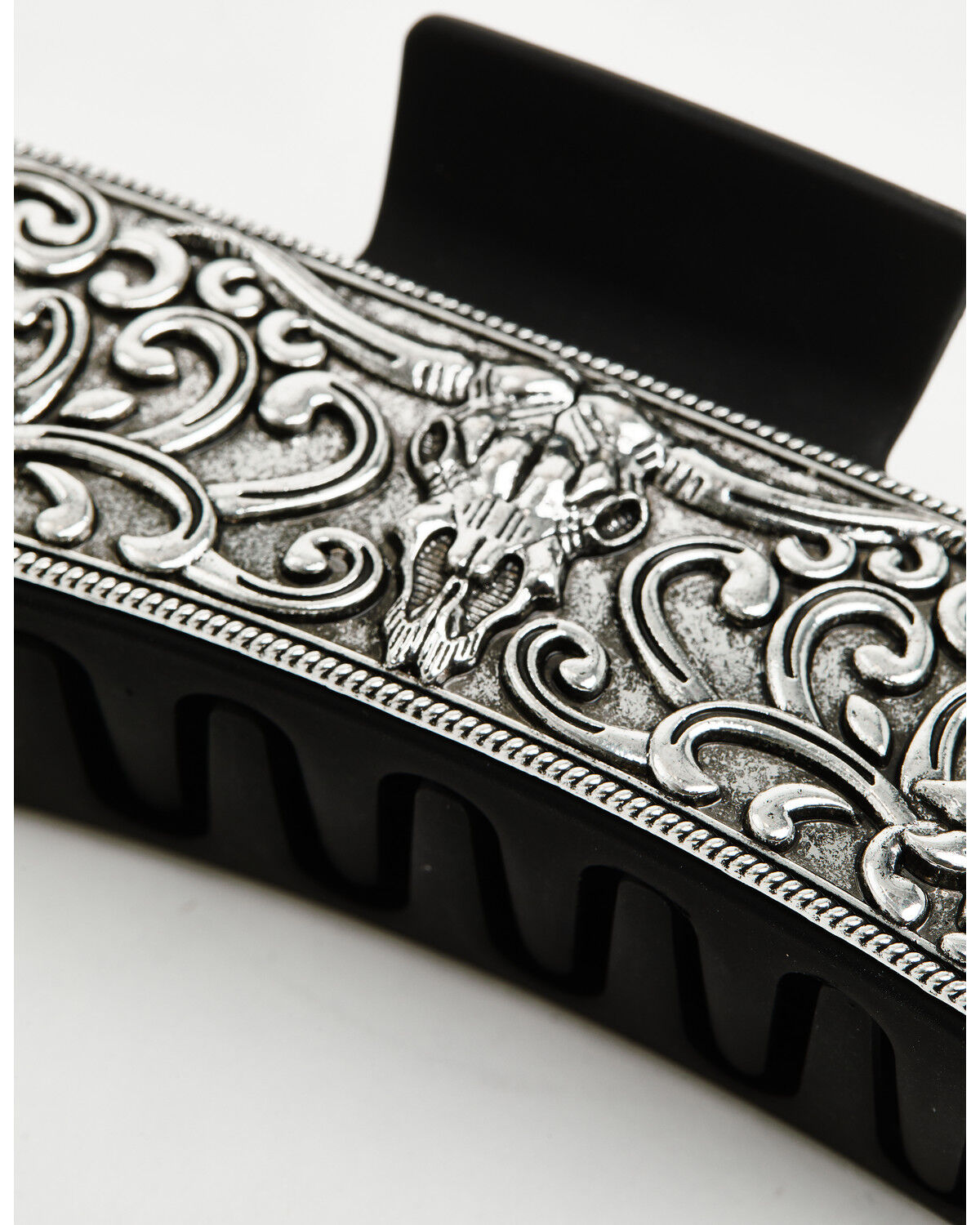 Image #3 - Idyllwind Women's Emery Steerhead Metal Claw Clip, Silver, hi-res