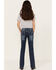 Image #1 - Grace in LA Girls' Medium Wash Horse Outline Bootcut Jeans, Blue, hi-res