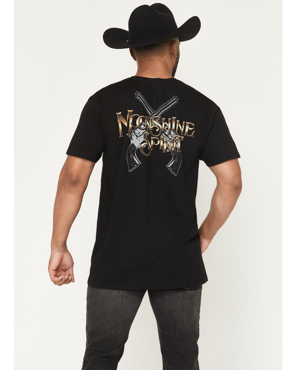 Moonshine Spirit&reg; Men's Golden Luster Short Sleeve Graphic T-Shirt, Black, hi-res