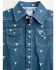 Image #2 - Cowboy Hardware Infant Boys' Scattered Skull Short Sleeve Pearl Snap Stretch Onesie, Blue, hi-res