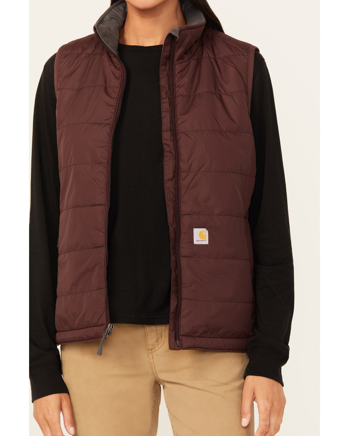 Image #3 - Carhartt Women's Rain Defender&reg; Relaxed Fit Lightweight Insulated Vest, Wine, hi-res