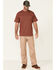 Image #2 - Hawx Men's Solid Red Forge Short Sleeve Work Pocket T-Shirt , Red, hi-res