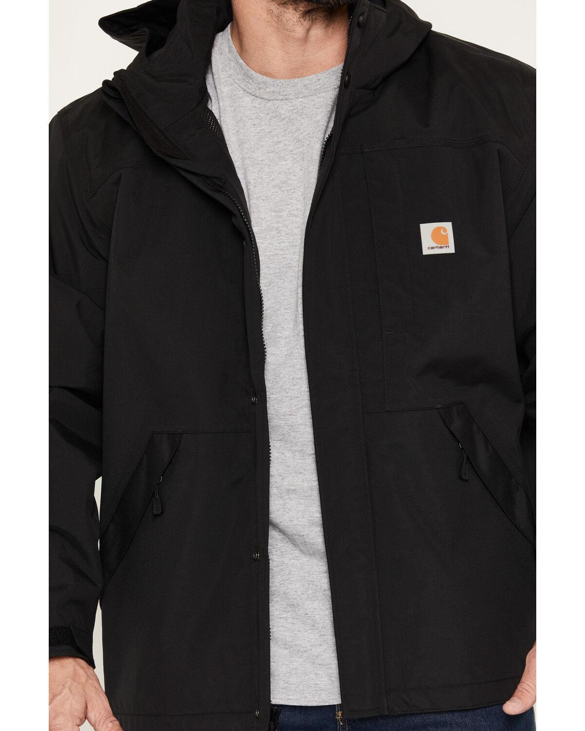 Image #3 - Carhartt Men's Shoreline Storm Defender Loose Heavyweight Zip-Front Work Jacket, Black, hi-res