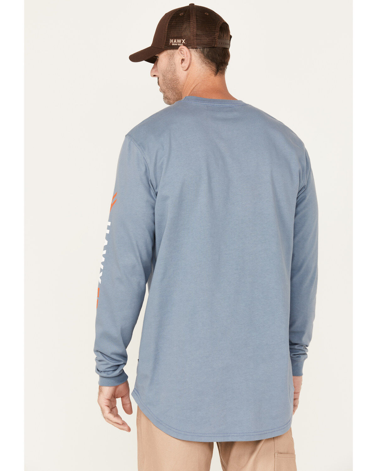 Image #4 - Hawx Men's FR Logo Long Sleeve Work T-Shirt&nbsp;- Big & Tall, Blue, hi-res