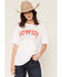 Image #1 - White Crow Women's Howdy Darlin' Embroidered Short Sleeve Graphic Tee, White, hi-res