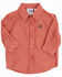 Image #1 - Cinch Infant Boys' Geo Print Long Sleeve Button Down Shirt, Red, hi-res