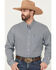 Image #1 - Cinch Men's Geo Print Arenaflex Long Sleeve Button-Down Performance Stretch Western Shirt, Light Blue, hi-res