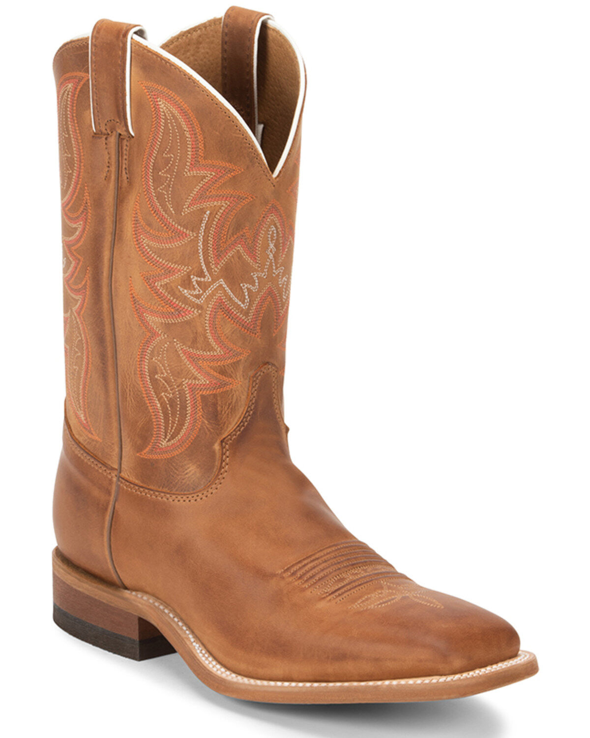 Image #2 - Justin Men's Bent Rail Square Toe Western Boots, Brown, hi-res