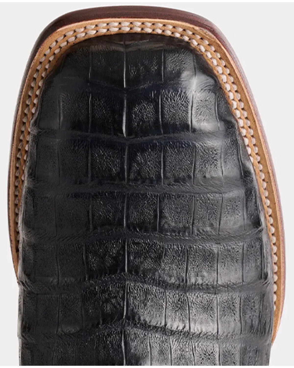 Image #5 - Lucchese Men's Exotic Caiman Skin Western Boots - Broad Square Toe, Navy, hi-res