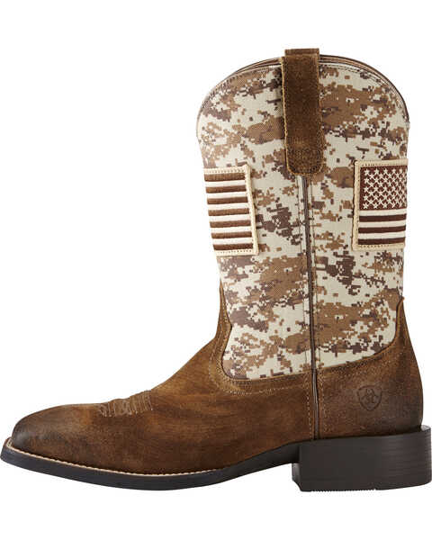 Image #2 - Ariat Men's Camo Patriot Western Boots, Brown, hi-res