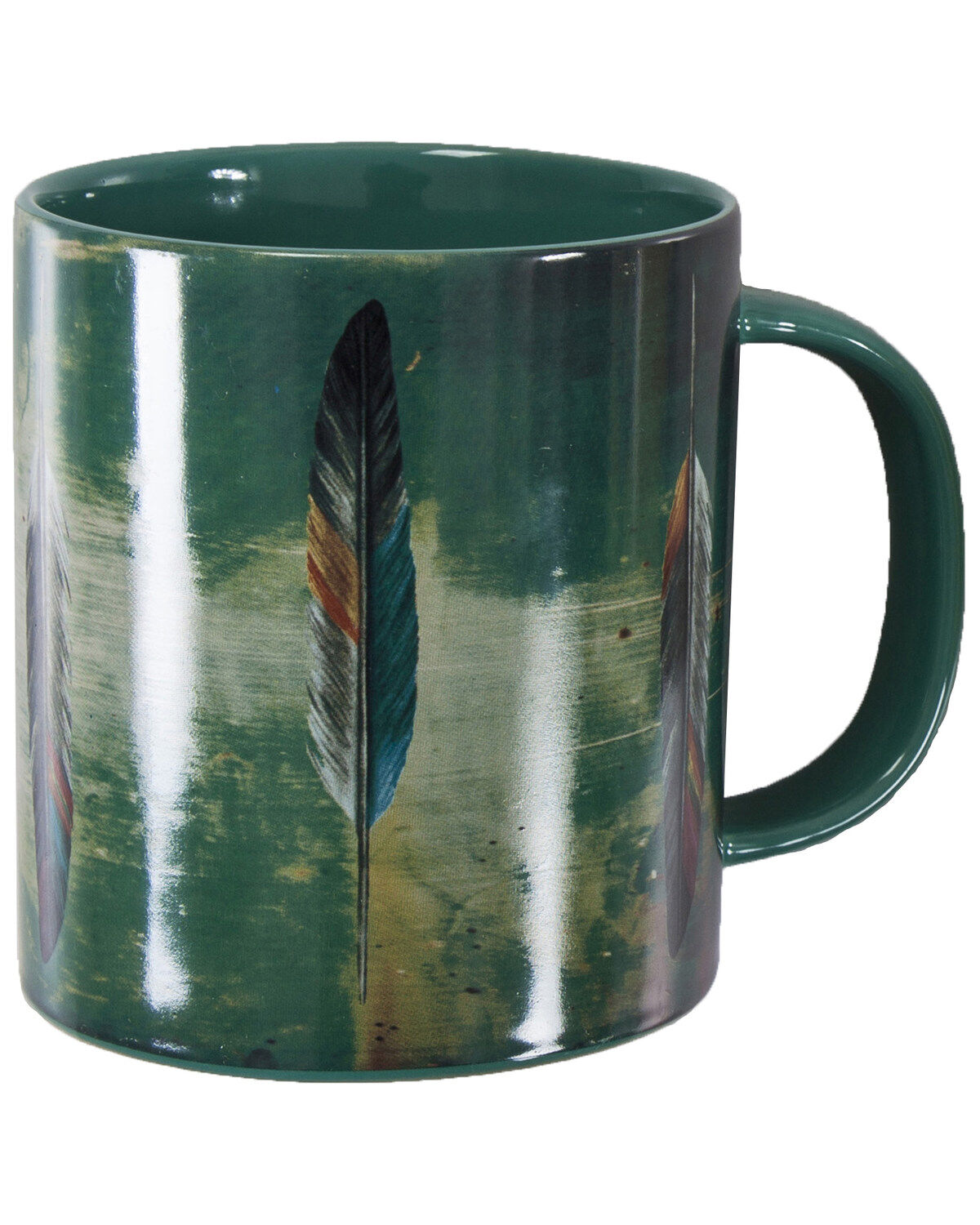 Image #1 - HiEnd Accents Tossed Feather Design Mug Set, Turquoise, hi-res
