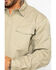 Image #3 - Hawx Men's Solid Twill Pearl Snap Long Sleeve Work Shirt, Beige/khaki, hi-res