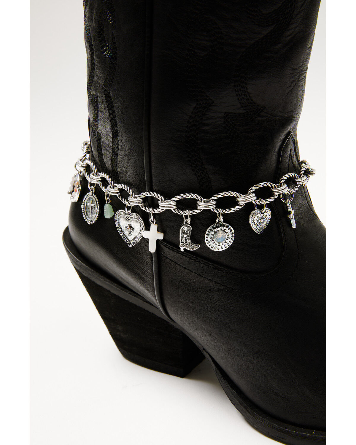Image #2 - Shyanne Women's Chain Link Charm Boot Bracelet, Silver, hi-res