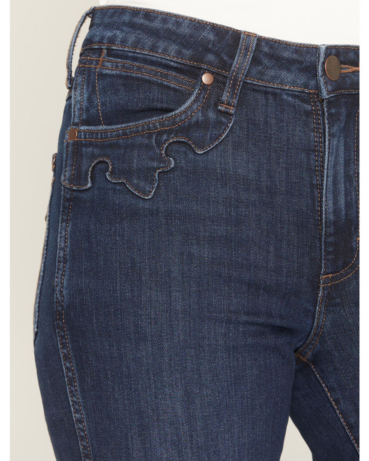 Image #2 - Wrangler Retro Women's Wrenley Dark Wash Bailey High Rise Bootcut Stretch Denim Jeans, Dark Wash, hi-res