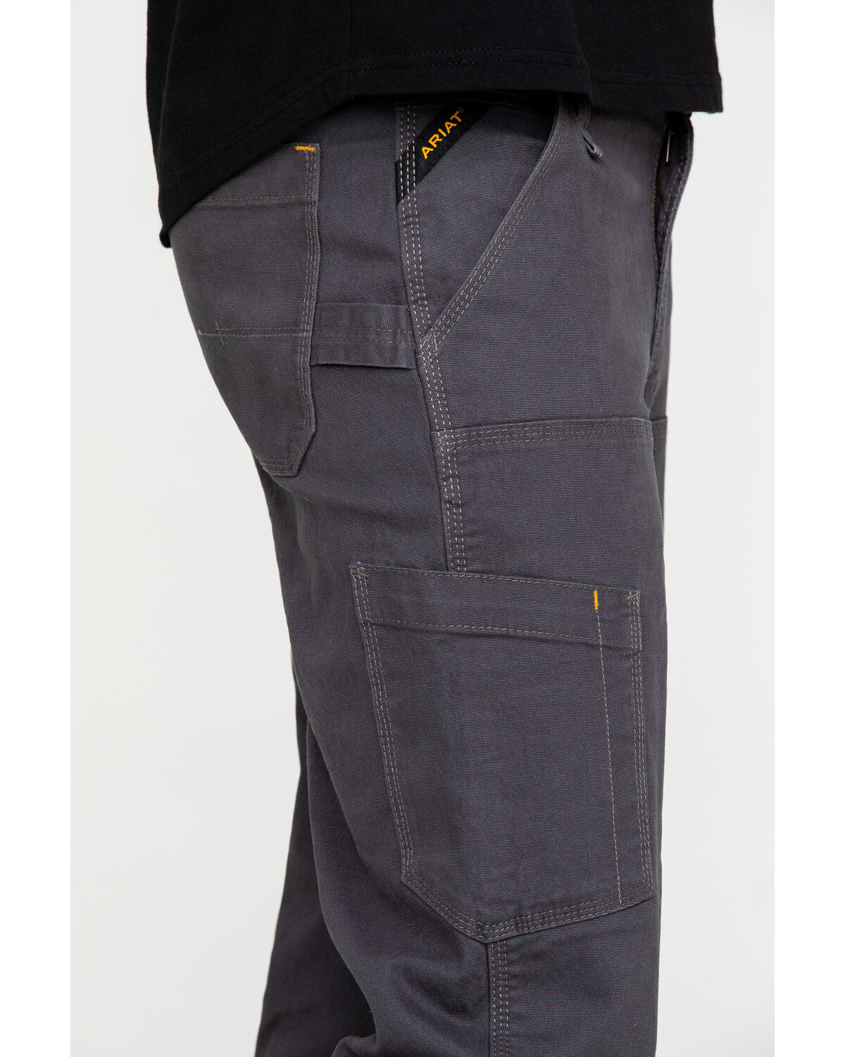 Image #4 - Ariat Men's Rebar M4 Made Tough Durastretch Double Front Straight Work Pants - Big, Grey, hi-res