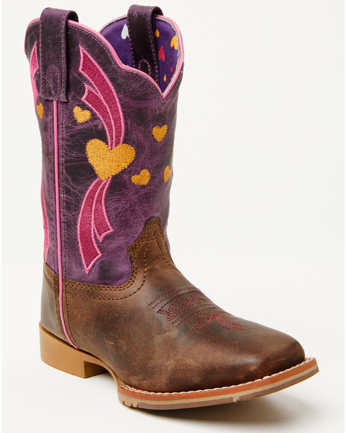 Dan Post Little Girls' Lottie Western Boots - Broad Square Toe, Tan, hi-res