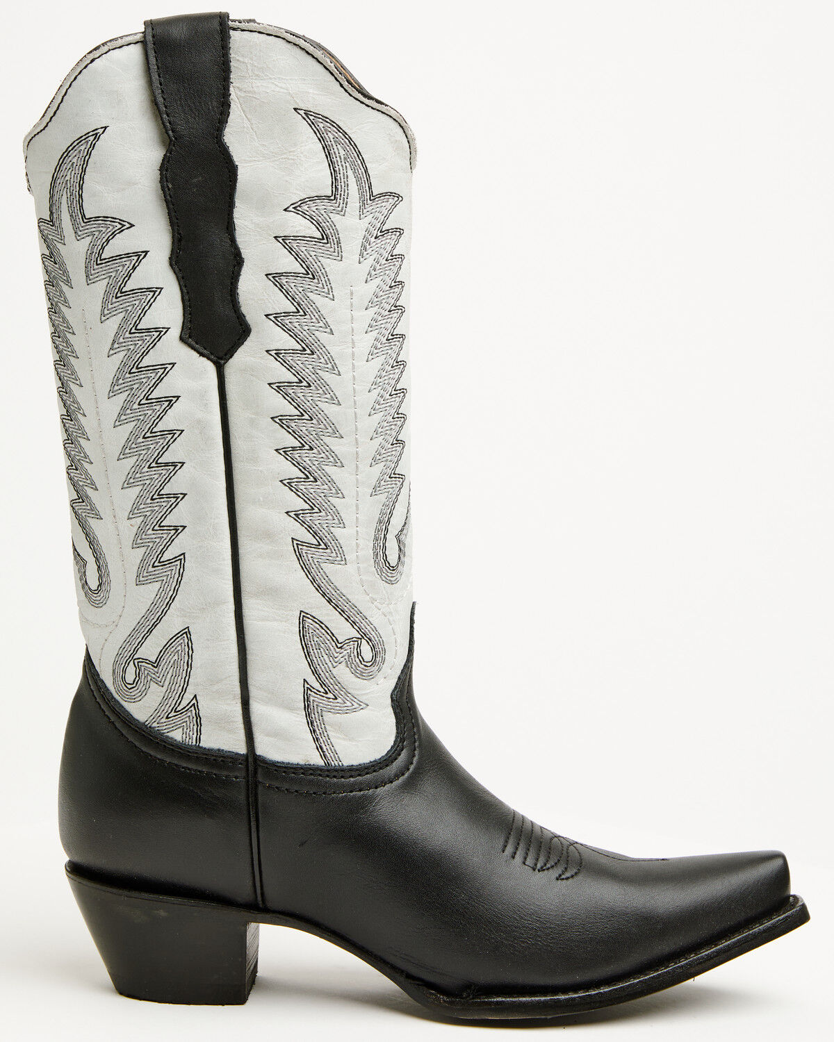 Image #2 - Circle G Women's Embroidered Triad Western Boots - Snip Toe, Black/white, hi-res